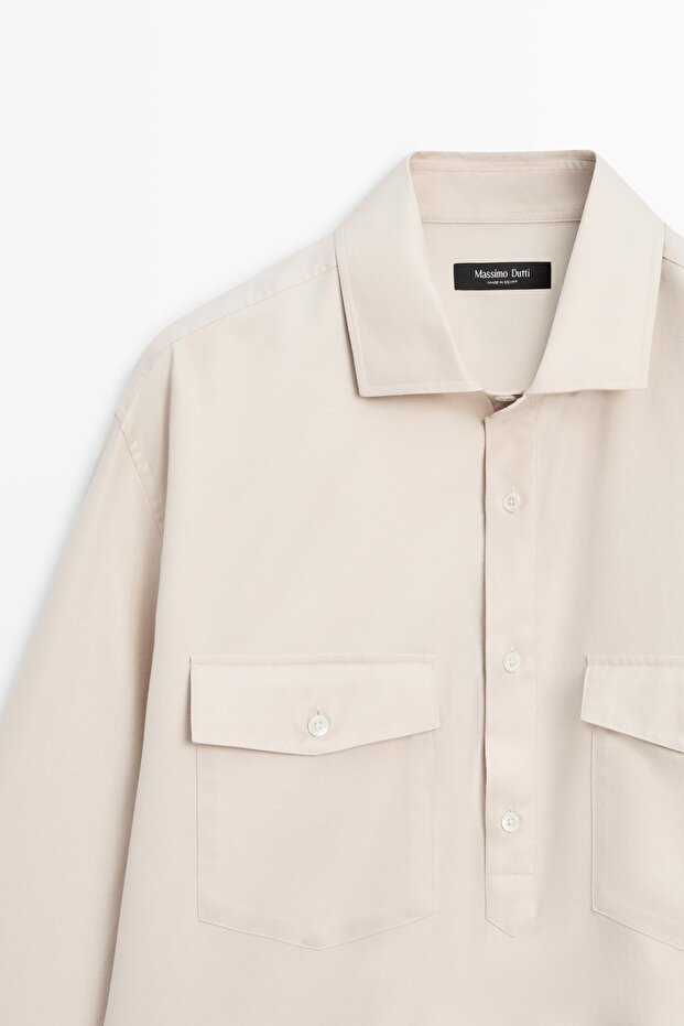 Cepli pamuklu gömlek - 6