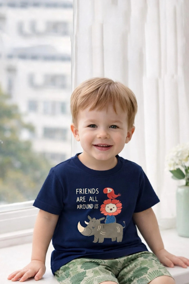 Unisex Cotton Adorable Elephant Blue T-Shirt: Cute and Comfy Everyday Wear