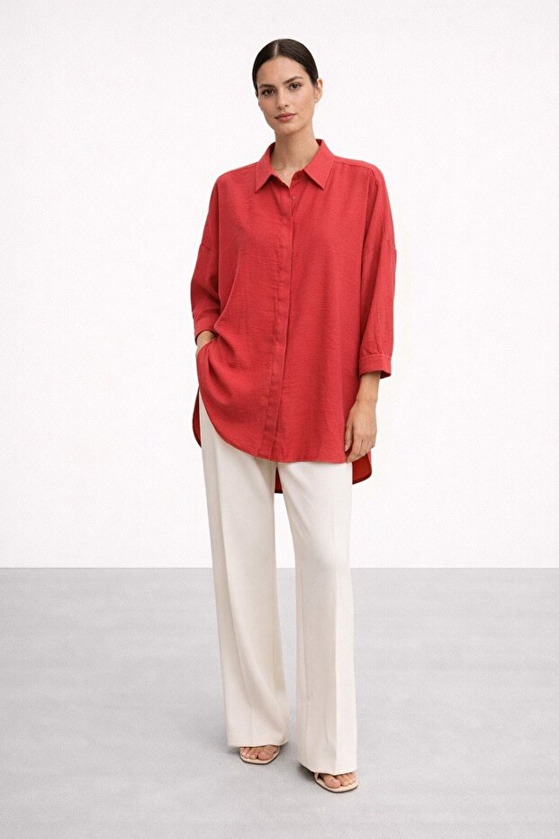 Y3001 Oversize Basic Gömlek - 1