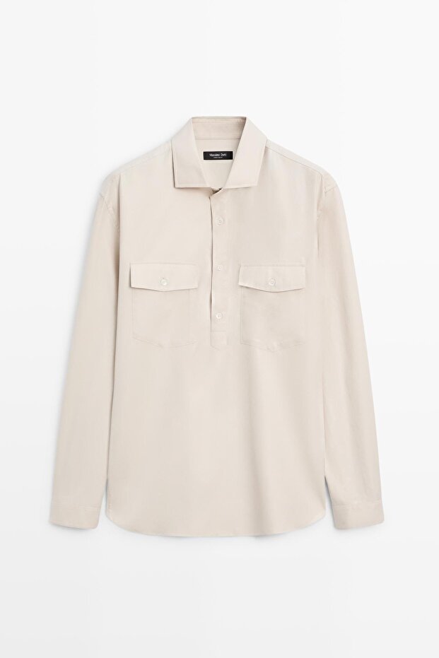 Cepli pamuklu gömlek - 5
