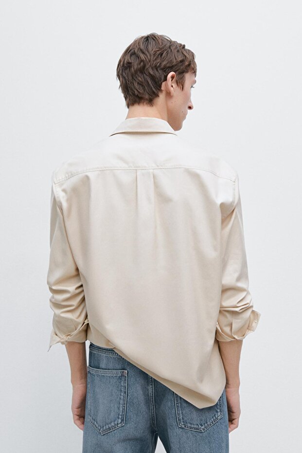 Cepli pamuklu gömlek - 4
