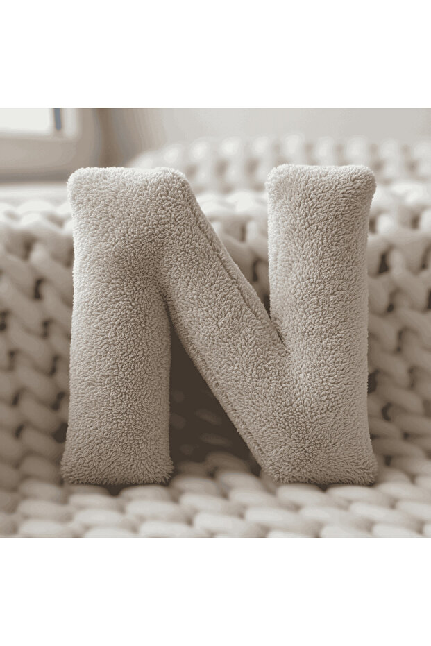 Litera, Letter N, Pillow, Throw Pillow, Fiber Filled, Welsoft Fabric, 40 cm