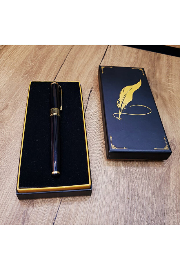 Black Patterned Metal Pen - 1