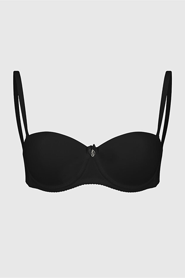 حمالة صدر شفافة بدون حمالات باللون الأسود - 3