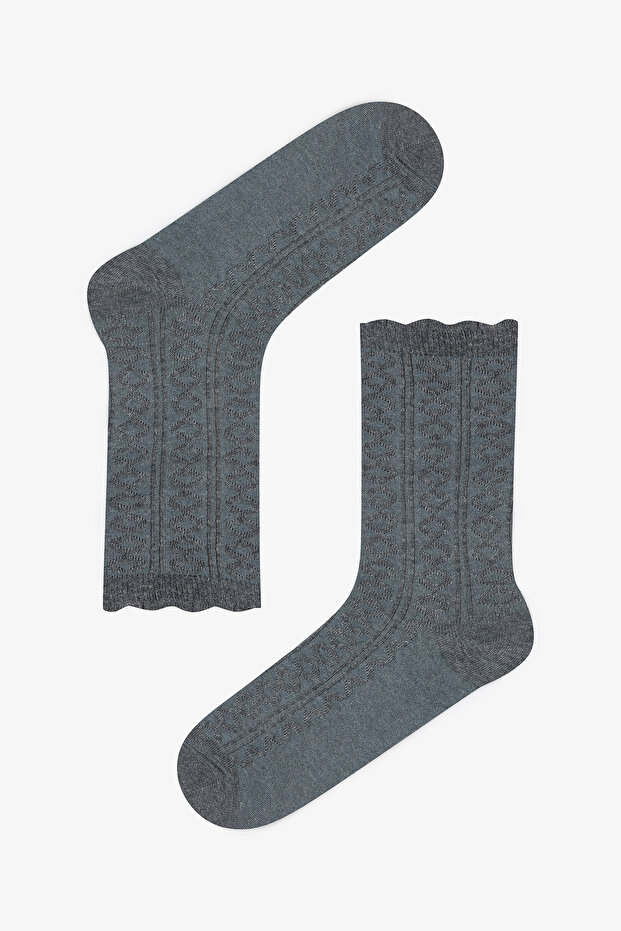 5 أزواج من الجوارب القطنية المزخرفة بنمط الجاكار - 6