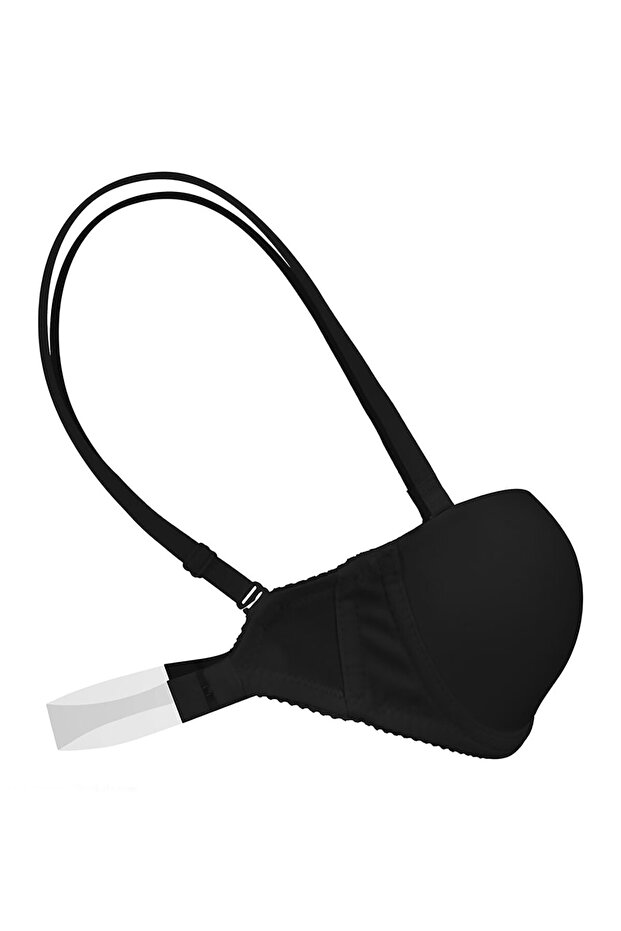 حمالة صدر شفافة بدون حمالات باللون الأسود - 4