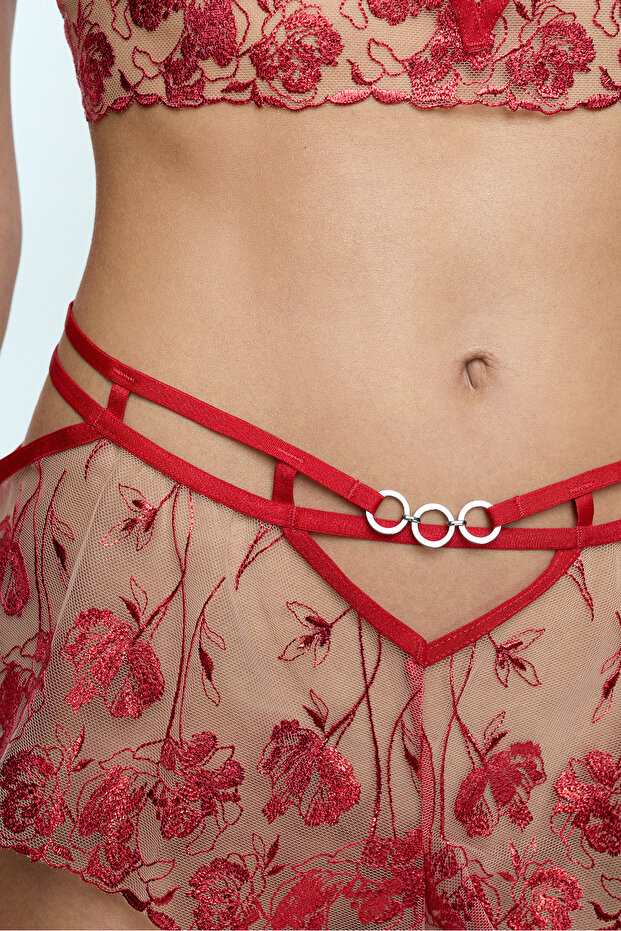 Parlak Kırmızı Rhea Şort - 4