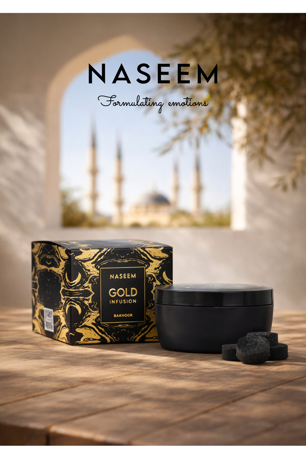 Bakhoor Gold Infusion - Premium Arabic Incense, Home Fragrances, 50gm