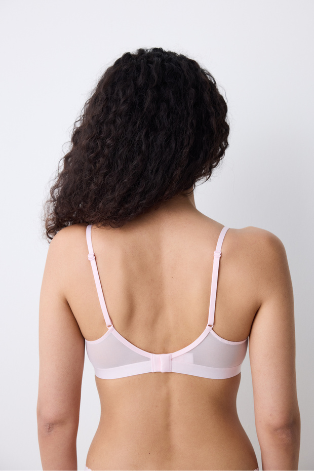 Triangle Lace Pembe Sütyen - 5