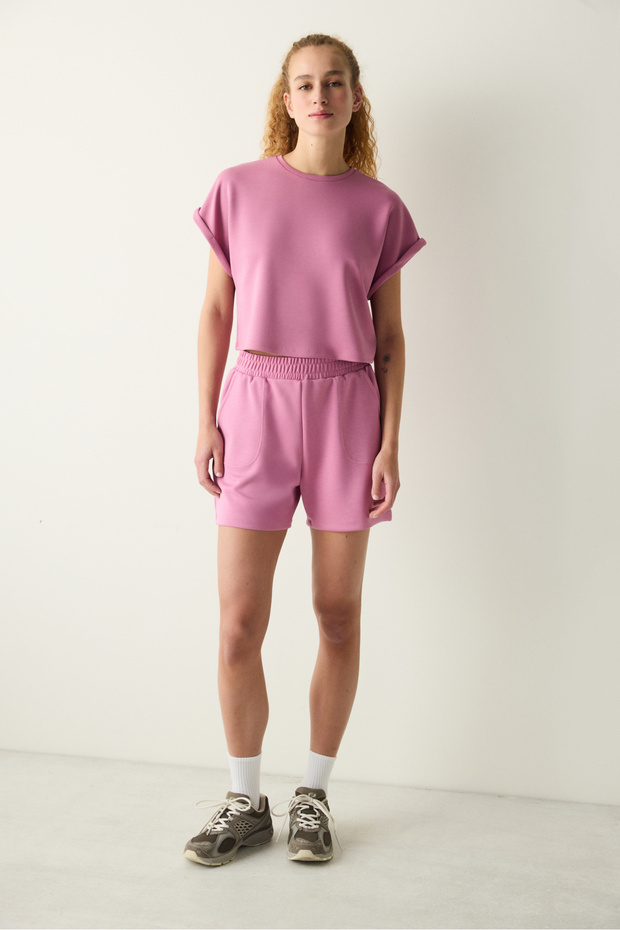 Silky Feel Active Gül Pembesi Şort - 3