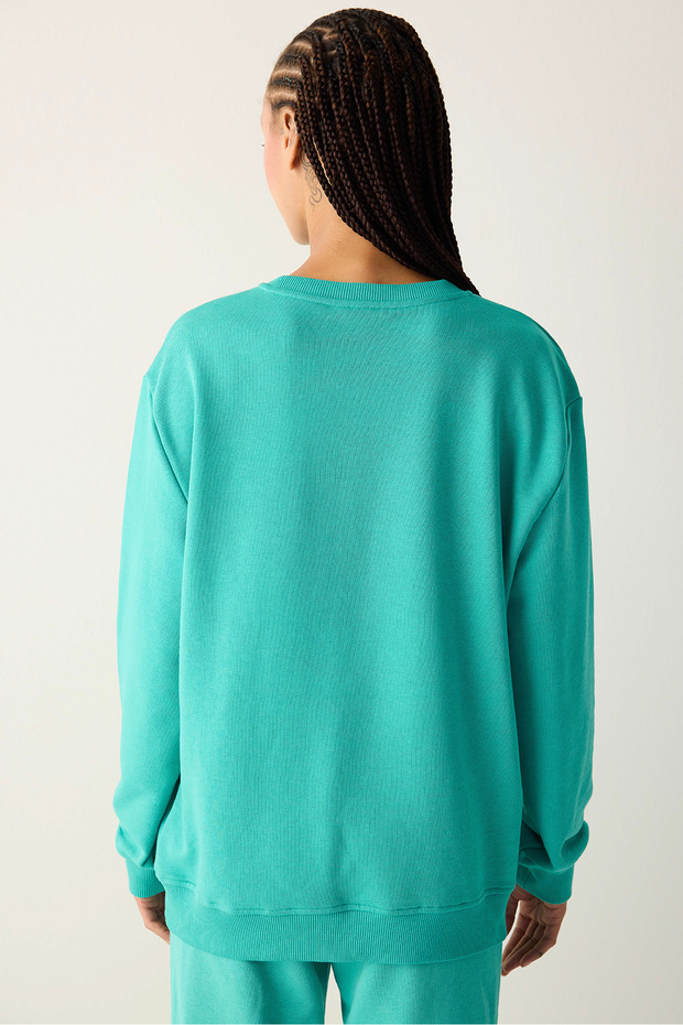 Oversize Active Yeşil Sweatshirt - 5