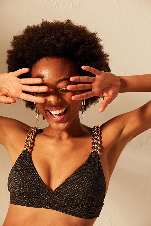 Siyah Audrey Bralette Bikini Üstü - 1