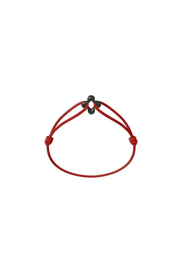 Mini Black Clover Cord Bracelet