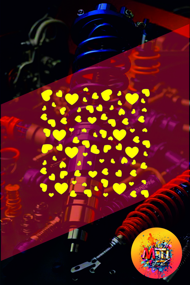 Multi Heart Sticker25X25Cm Foil Cut Universal Pattern Coating Car-Motorcycle-Helmet-Laptop Hologram