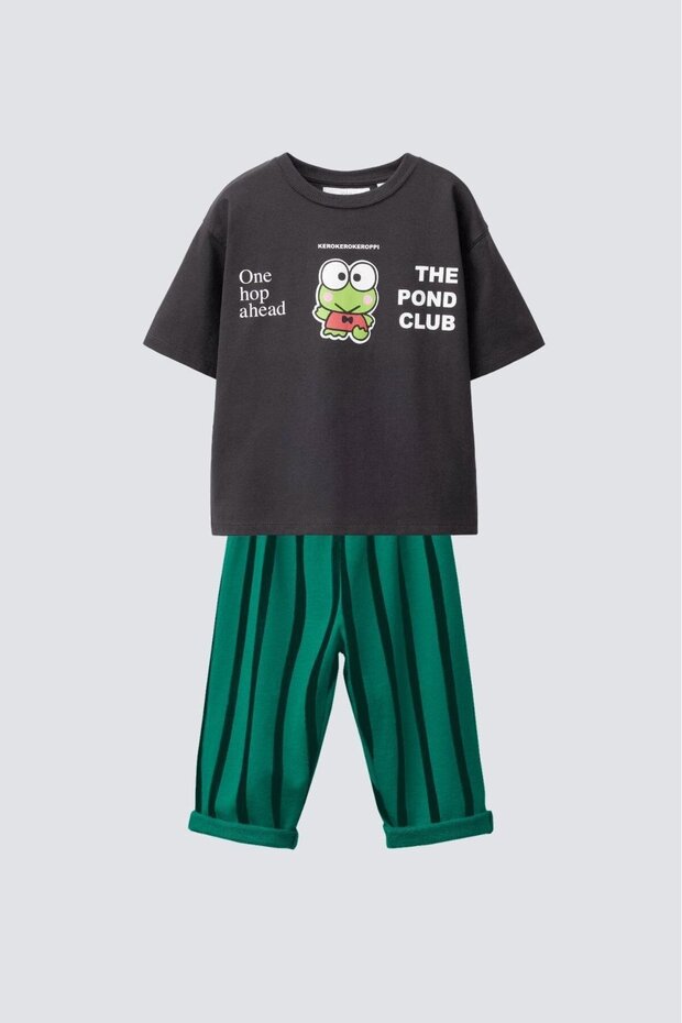 Boys' Printed Cotton Jogger Pants and Top Set