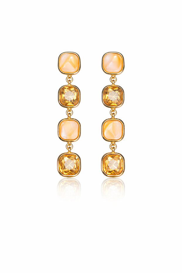 أقراط متدلية مرصعة بالأحجار - 2