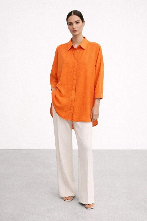Y3001 Oversize Basic Gömlek - 1