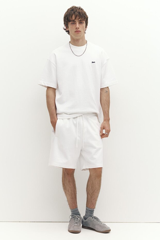 Logolu jogger bermuda şort - 2