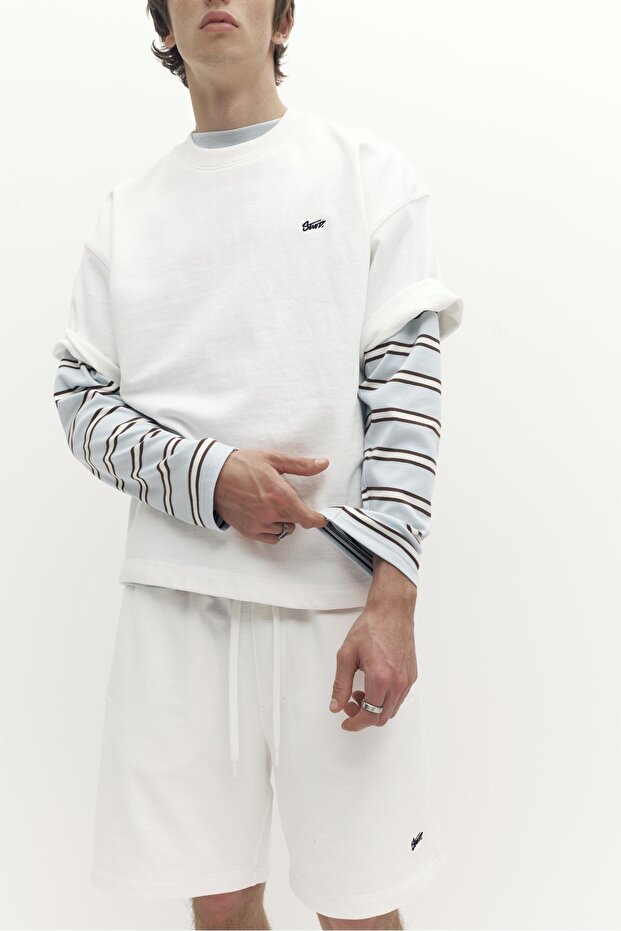 Logolu jogger bermuda şort - 1