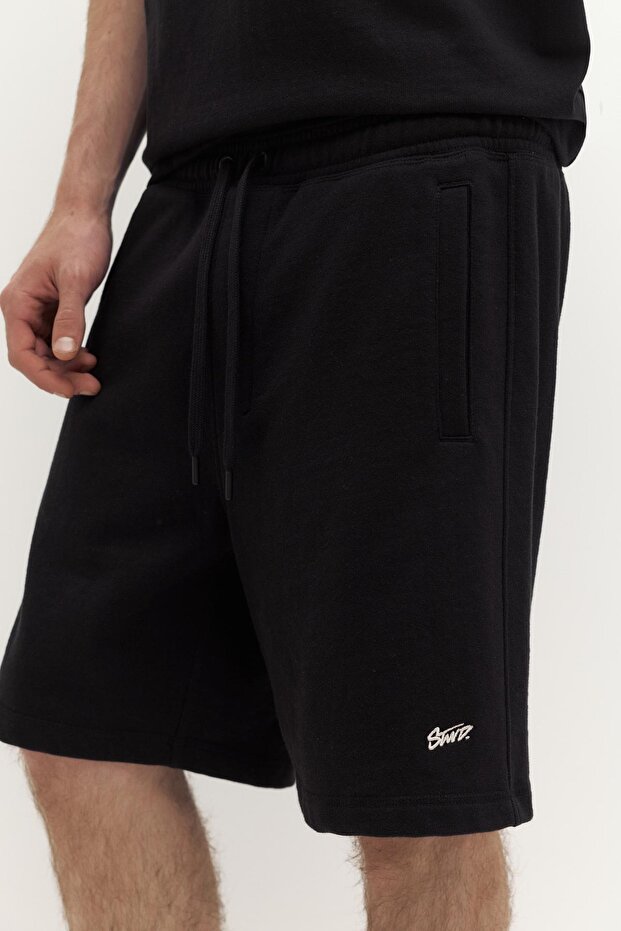 Logolu jogger bermuda şort - 7