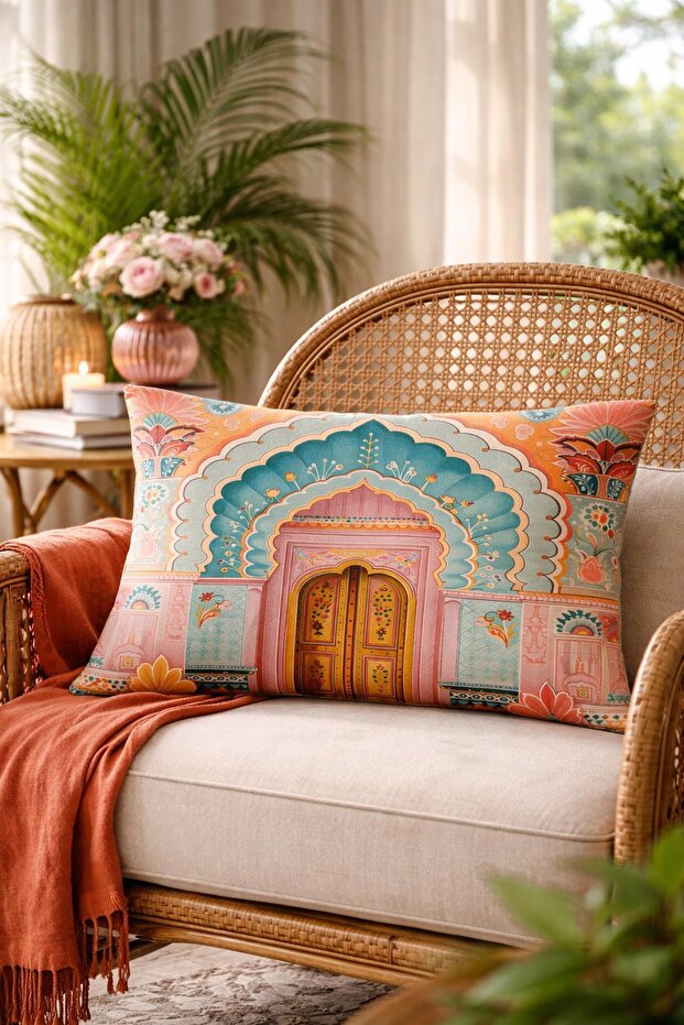 . Double Side Printed Rectangular Throw Pillow Cover 6Aod8