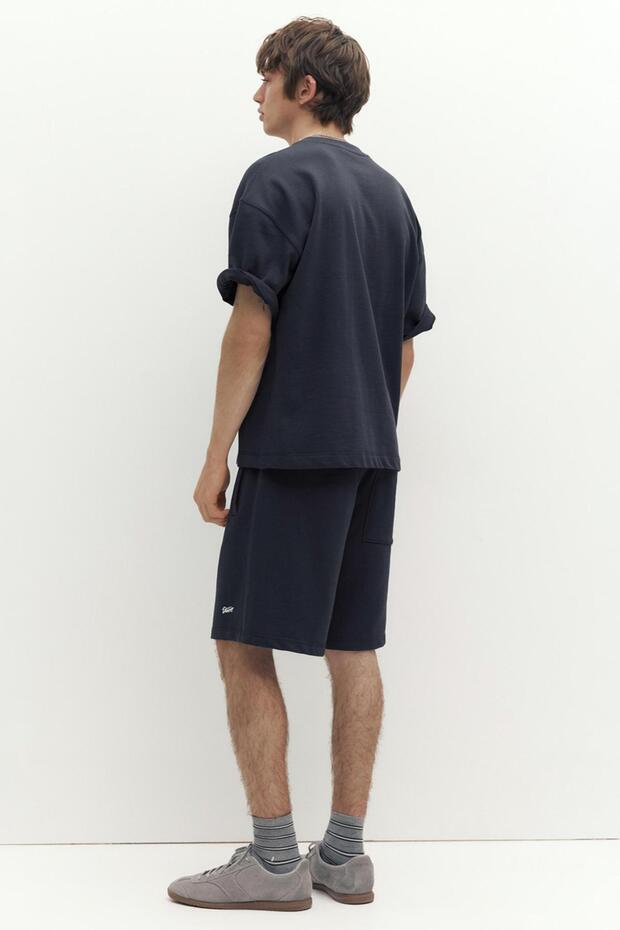 Logolu jogger bermuda şort - 5