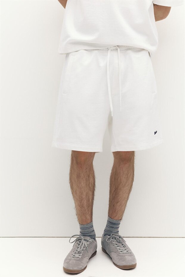 Logolu jogger bermuda şort - 3