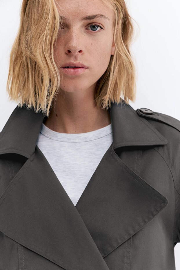 Kısa balon trençkot - 7