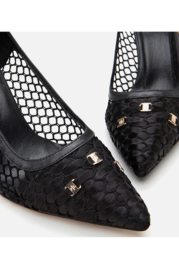 Kadın Siyah Fileli Stiletto - 6