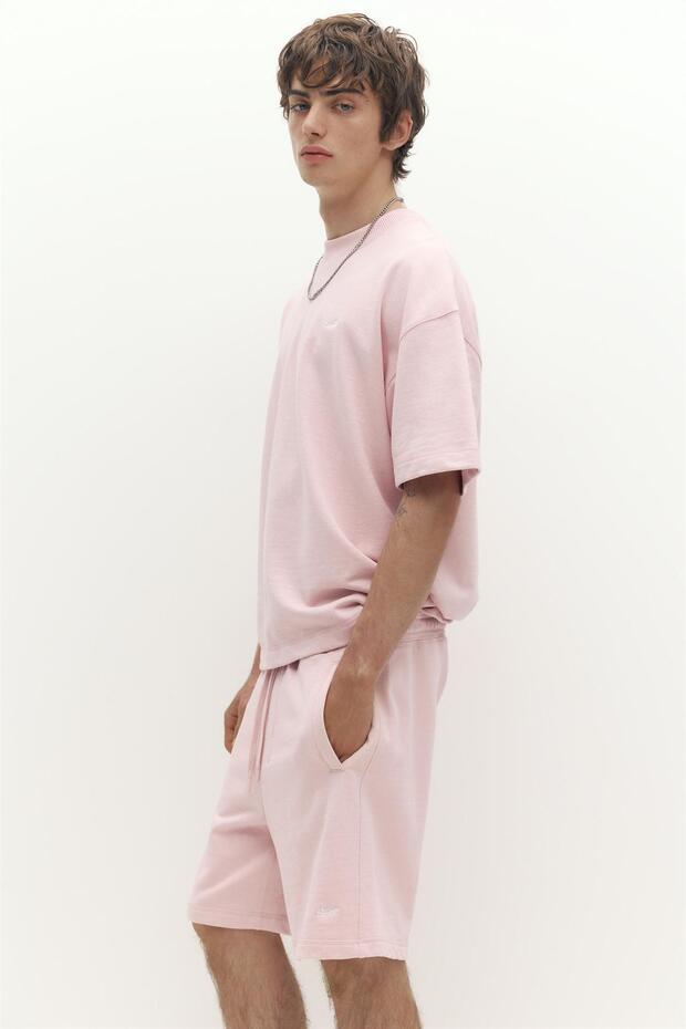 Logolu jogger bermuda şort - 5