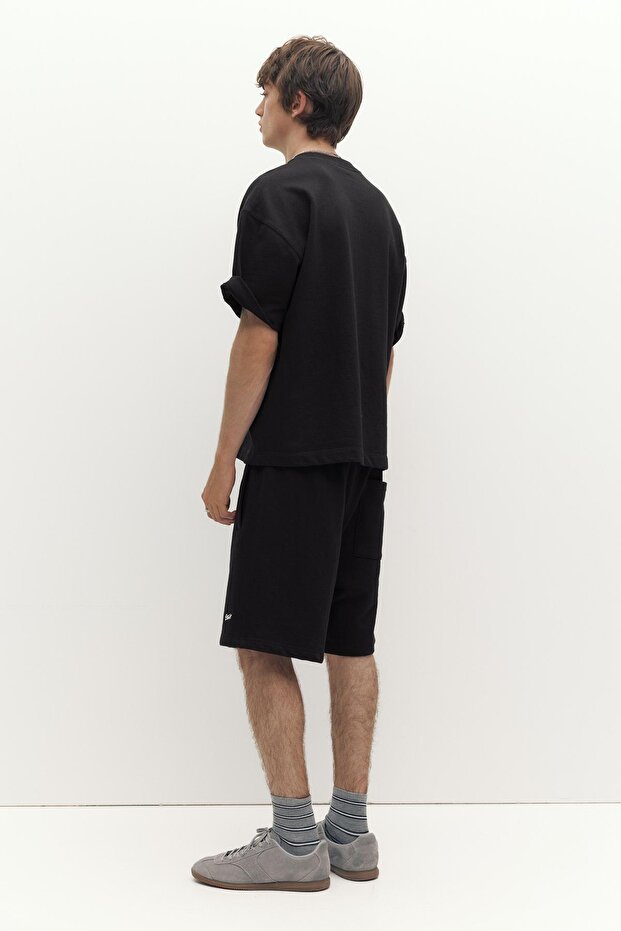 Logolu jogger bermuda şort - 6