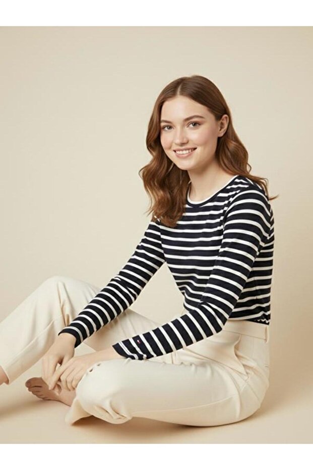 Striped Long Sleeve Women's Regular T-Shirt