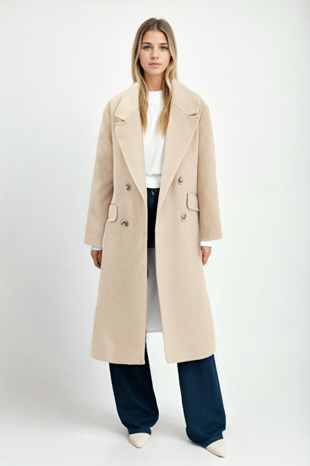 معطف طويل بدون أكتاف - 4