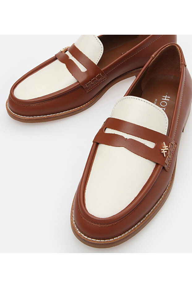Kadın Deri Taba Loafer - 4