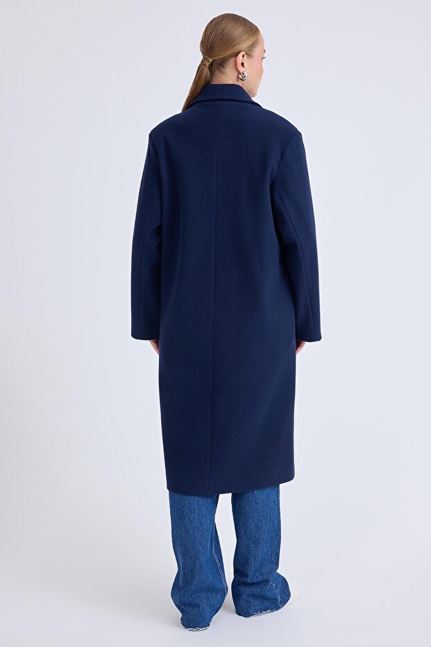 Buttoned Long Stamp Coat - 3