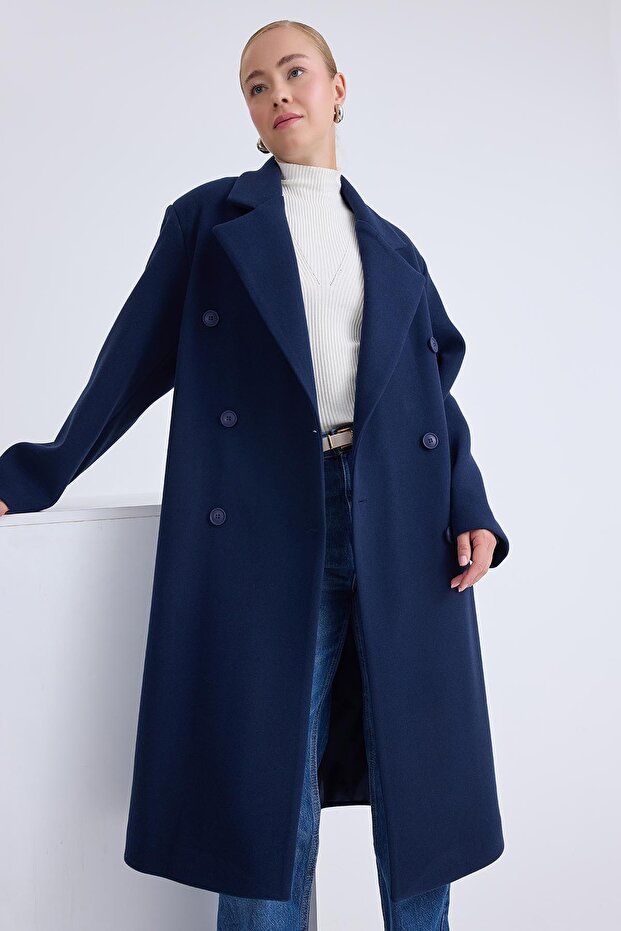 Buttoned Long Stamp Coat - 6