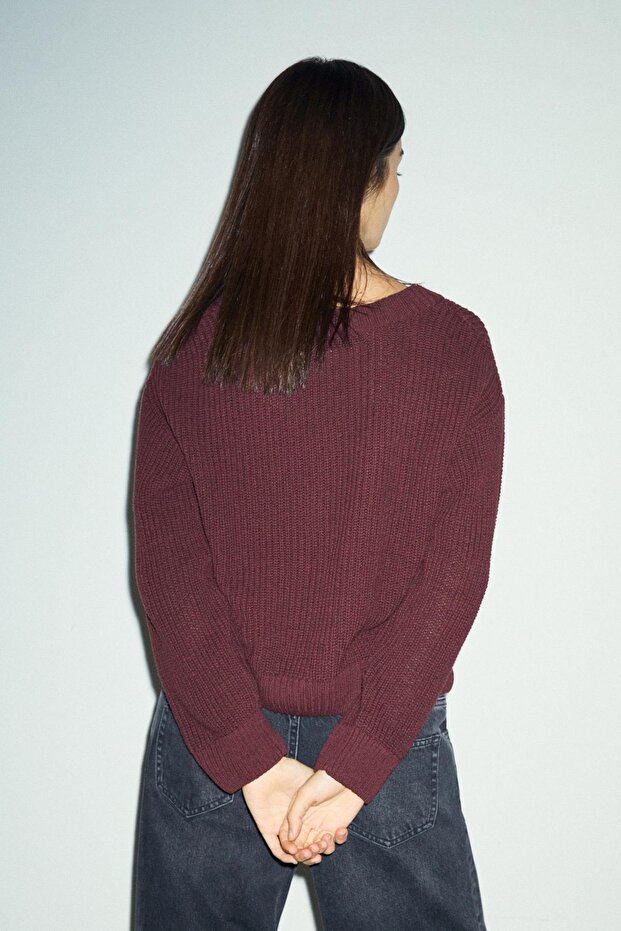 Düğmeli triko hırka - 4