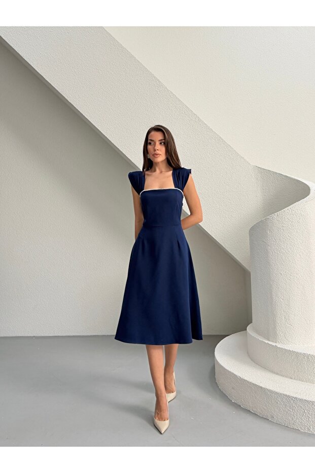 Rochie midi cu perle - 3