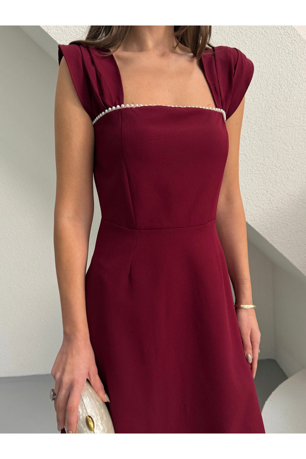 Rochie midi cu perle - 6