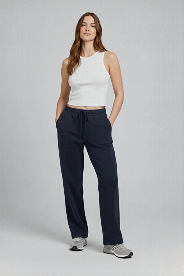 Ženske Modal pipe pantalone Štampano tamnoplave - 1