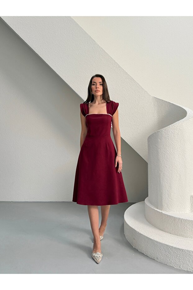 Rochie midi cu perle - 2