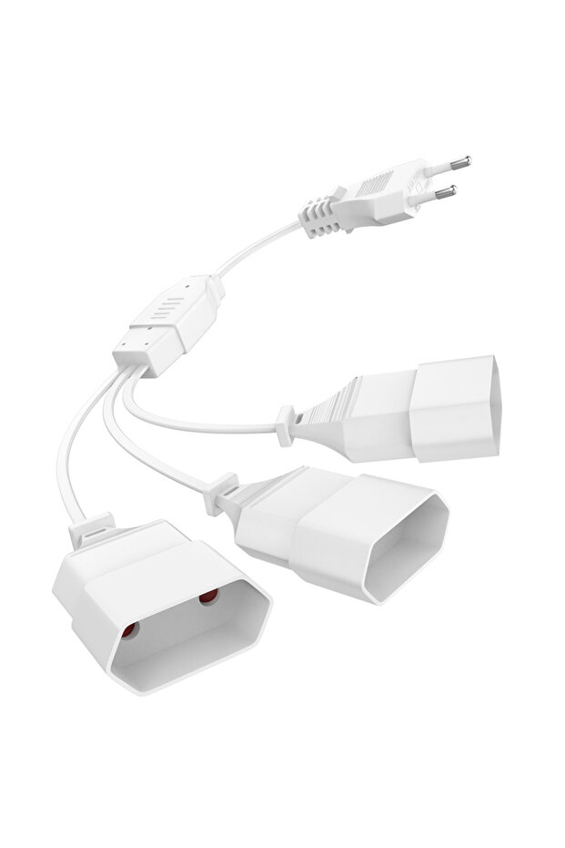 1PC White 1/2pcs EU Plug Power Extension Cord, 2Prong Male Plug To Female Socket European Extension