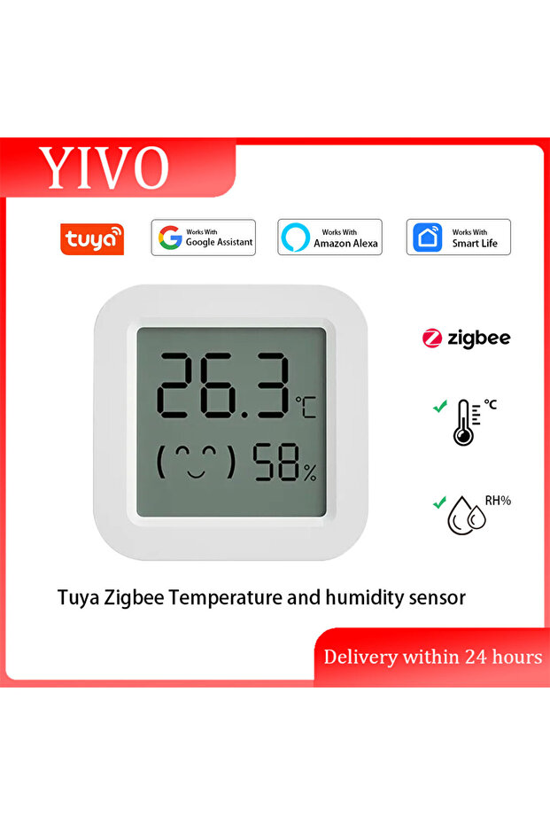 جهاز استشعار درجة الحرارة والرطوبة TH03 Zigbee 3.0 مع تحكم عن بعد عبر تطبيق Tuya Smart Life