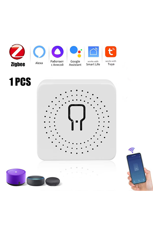 مفتاح ذكي صغير 20A بتقنية ZIGBEE3.0/Wifi مع تحكم ثنائي الاتجاه، مفتاح إضاءة لاسلكي ذكي تلقائي
