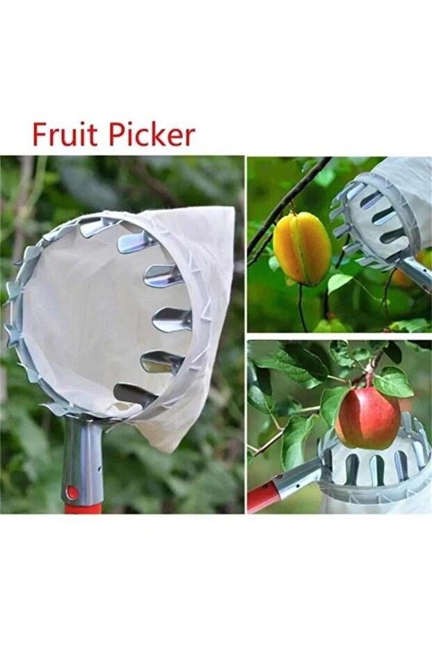 A Type 1 1 Pcs High Altitude Fruit Picking Stainless Steel Telescopic RodFruit Catcher Collection Po