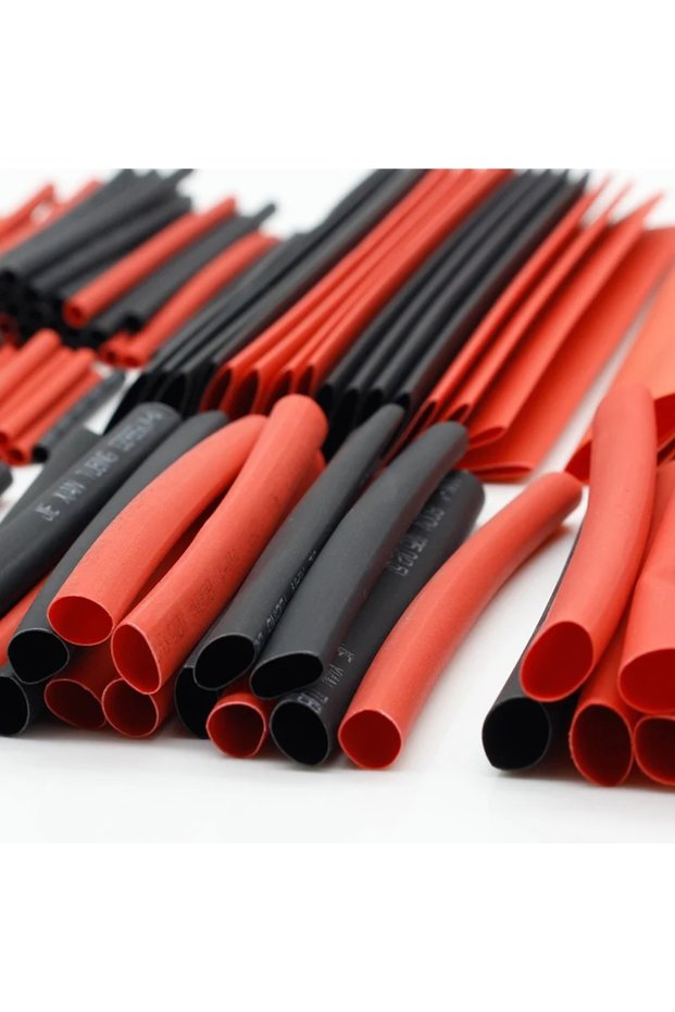 127PCS Heat Shrink Tubing Set for Car Cables - Black & Red 2:1 Shrink, Polyolefin Tube, Special f...