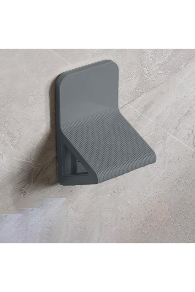 Grey 1pc Perforation-free Bathroom, Easy-to-place Footstool, Tools for Cleaning The Body, and Bath A