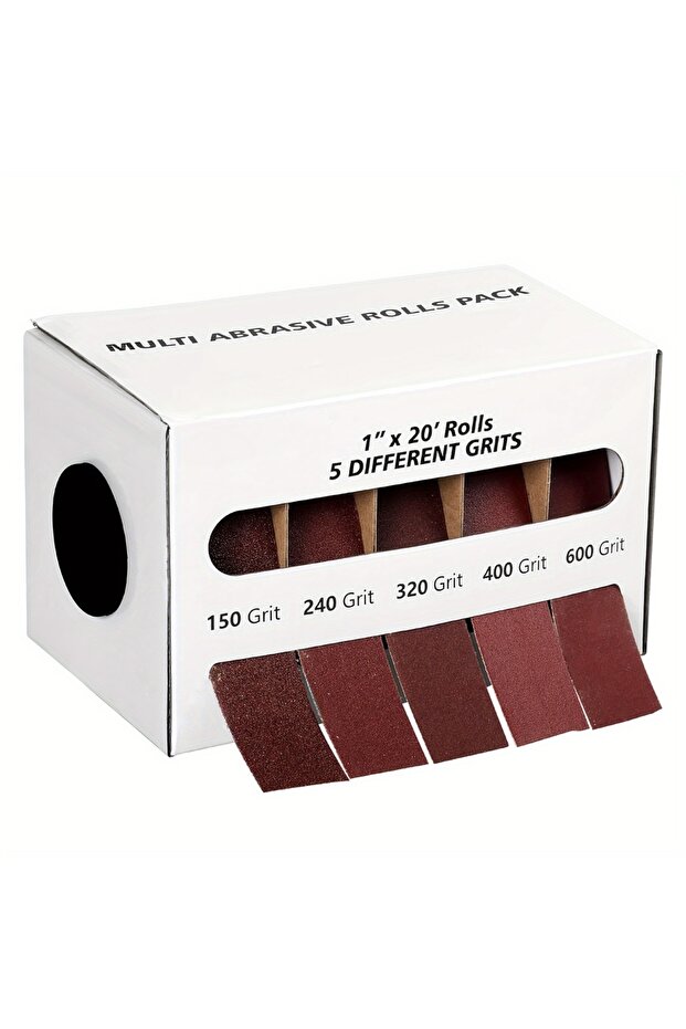 5roll Diamond cloth rolls, 80/150/240/320/400/600 grit sandpaper rolls Metal emery cloth with dispen