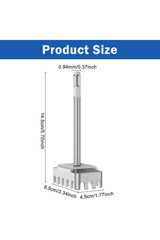 أداة فتح ثقوب مربعة الشكل، قطعة واحدة، مقاس 14.5 × 8.5 × 4.5 سم، متوافقة مع مطرقة الدوران SDS Plus، أداة سريعة لثقب الجدران المربعة.
