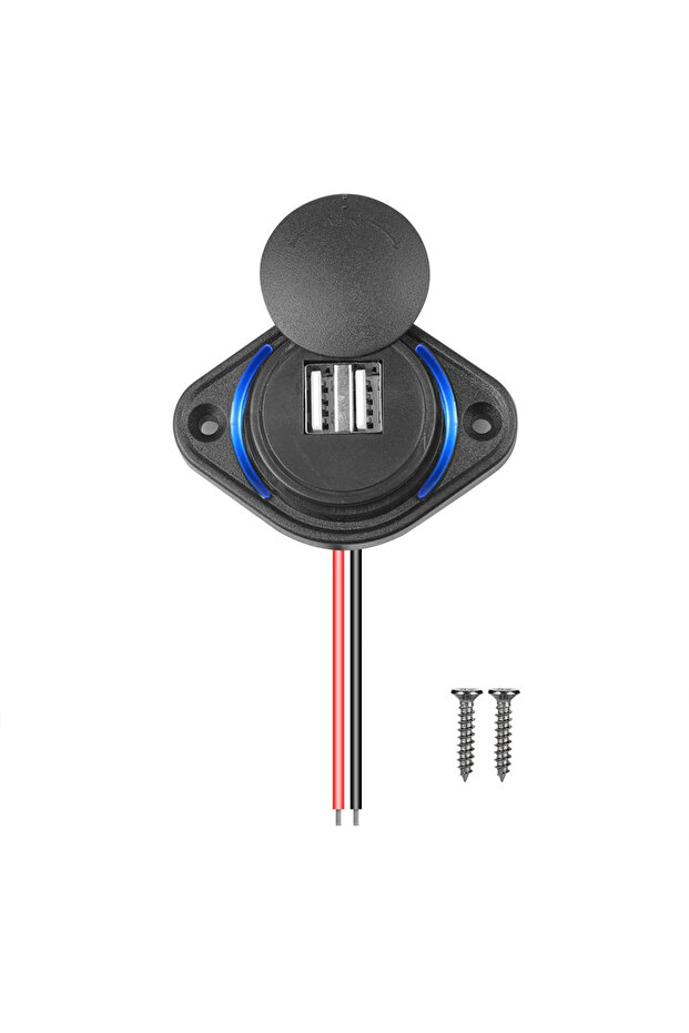شاحن سيارة سريع ثنائي المنافذ USB بقوة 3.1 أمبير، يدعم الشحن السريع QC3.0 PD، مزود طاقة 12 فولت/24 فولت، معدل بقدرة 48 واط